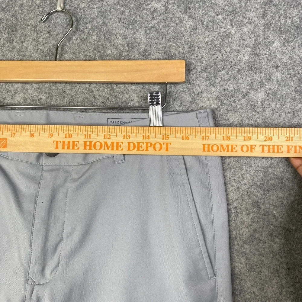 Mizzen Main Pants Mens 34x30 Gray Baron Trim Fit Golf Pants Perfomance Chino